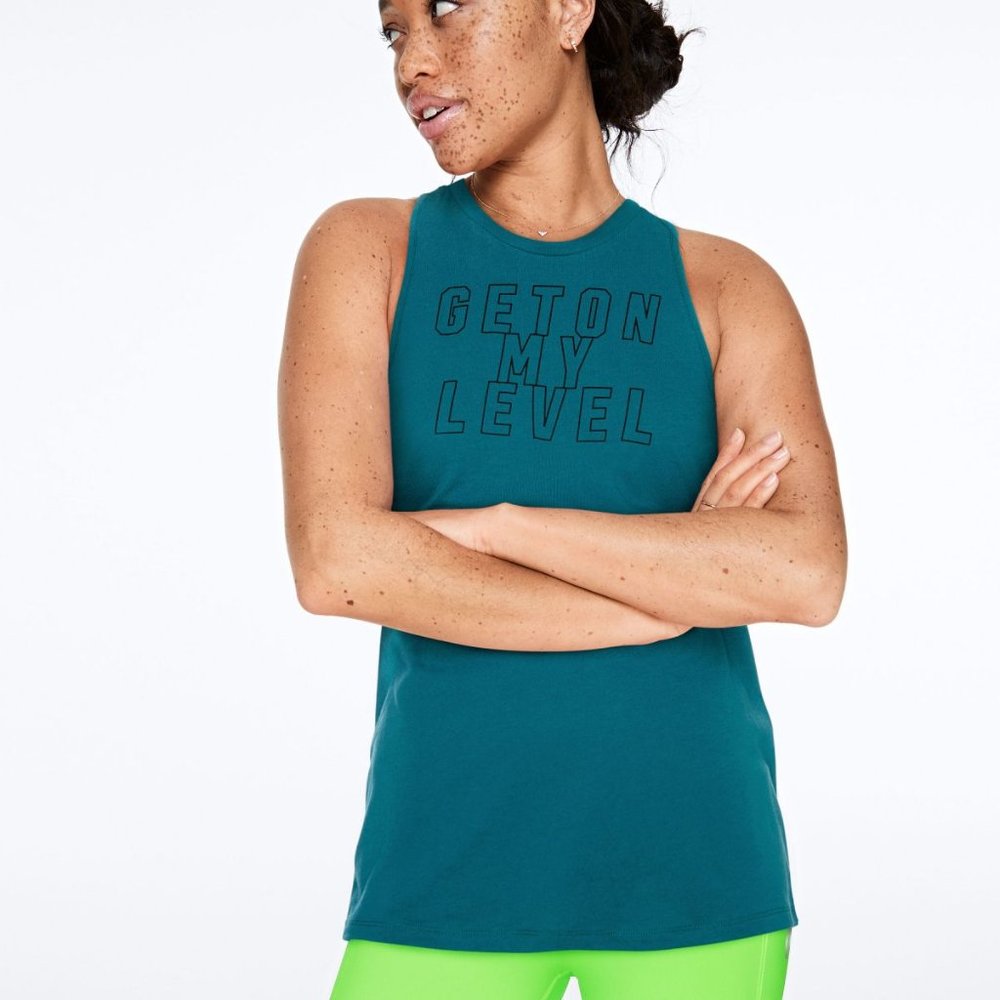 Victoria Secret Pink Sport Twist‎ Back Tank Size Medium New WOMEN'S Teal
